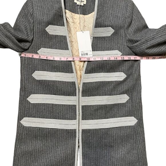 Zadig & Voltaire Ville Grey Military Style Wool Blend Blazer size 36 NWT - Picture 10 of 16